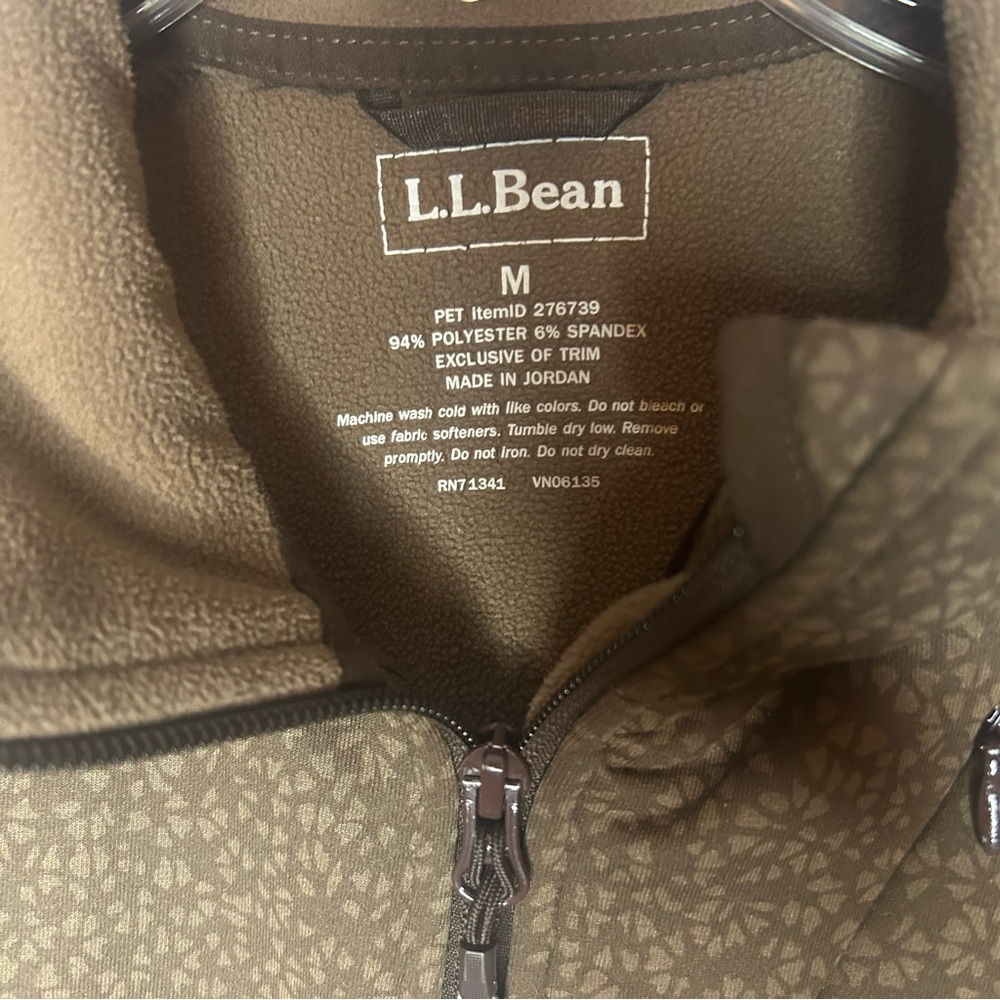 LLBean Fleece Lined Softshell Jacket Women’s M Brown Zip Up Outdoor - Picture 8 of 12